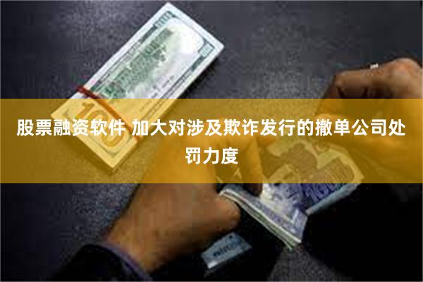 股票融资软件 加大对涉及欺诈发行的撤单公司处罚力度