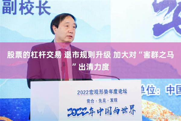 股票的杠杆交易 退市规则升级 加大对“害群之马”出清力度