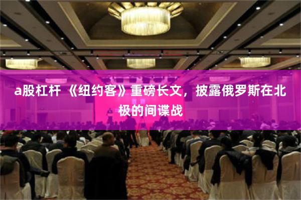 a股杠杆 《纽约客》重磅长文，披露俄罗斯在北极的间谍战