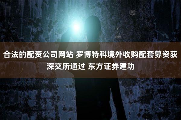 合法的配资公司网站 罗博特科境外收购配套募资获深交所通过 东方证券建功