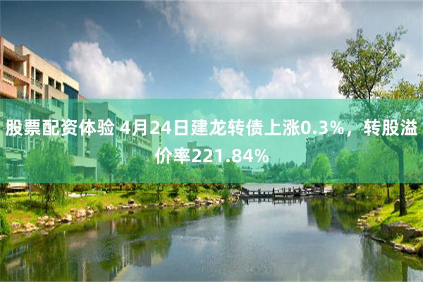 股票配资体验 4月24日建龙转债上涨0.3%，转股溢价率221.84%