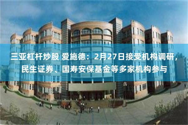 三亚杠杆炒股 爱施德：2月27日接受机构调研，民生证券、国寿安保基金等多家机构参与