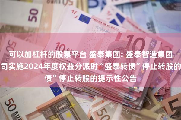 可以加杠杆的股票平台 盛泰集团: 盛泰智造集团股份有限公司实施2024年度权益分派时“盛泰转债”停止转股的提示性公告
