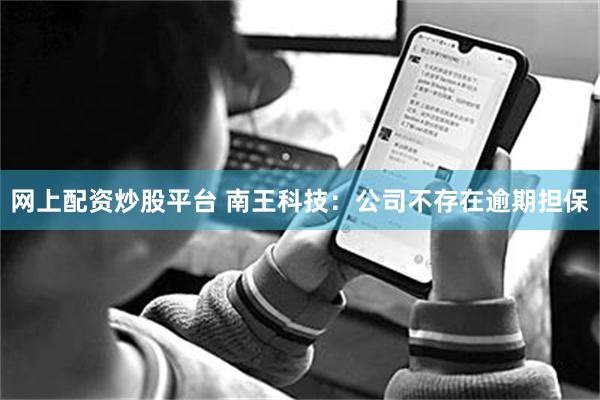 网上配资炒股平台 南王科技：公司不存在逾期担保