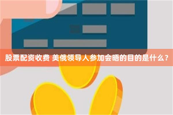 股票配资收费 美俄领导人参加会晤的目的是什么？